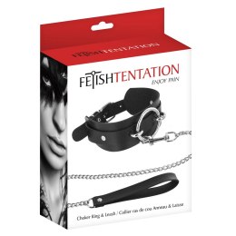 Regulowana obroża ze smyczą Choker Ring and Leash od Fetish Tentation