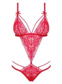Damska bielizna- seksowne czerwone body Lovlea S/M od Obsessive 